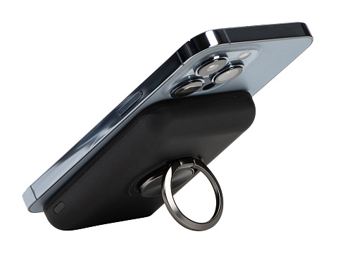 Магнитный беспроводной внешний аккумулятор MagnetIQ, 5000 mah, 10 W, черный (Р) - рис 9.