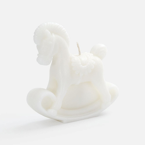 Свеча фигурная «Лошадка-качалка», белая