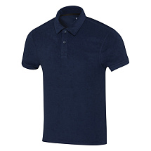 Рубашка поло унисекс Akoya из переработанного махрового материала - Темно - синий