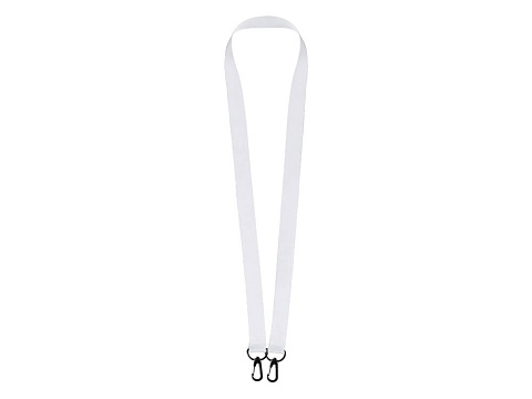 Ланъярд 2 см под сублимацию с 2-мя карабинами, черный