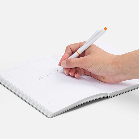 Ручка шариковая Bright Pop, белая с оранжевым - рис 5.