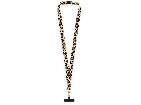 Ланъярд 2 см под сублимацию с трендовым карабином, замком обрыва и узким держателем для телефона из ПЭ, серебристый - рис 3.