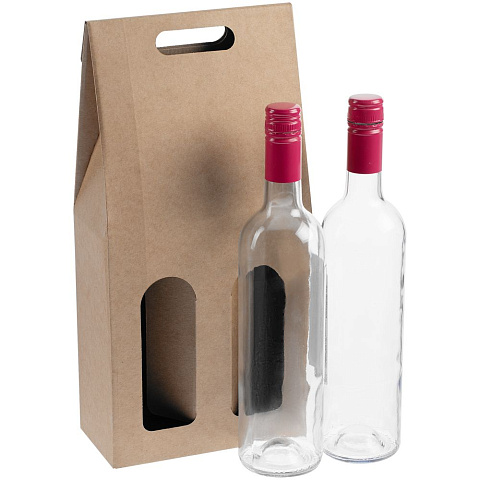 Коробка для двух бутылок Vinci Duo, крафт - рис 4.