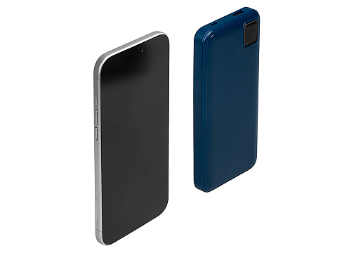 Внешний аккумулятор со встроенными кабелями Фрэйм, 10000мач, темно-синий - рис 2.