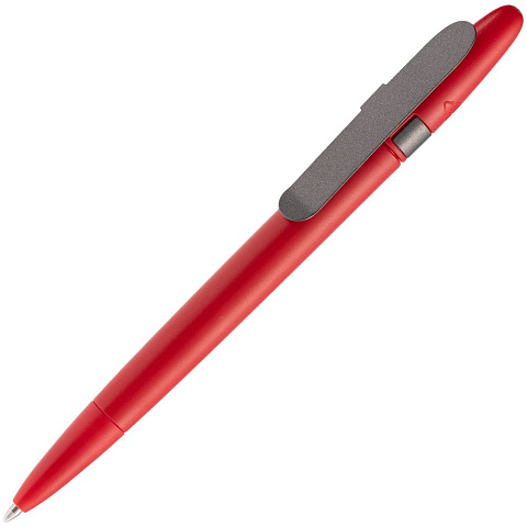 Ручка шариковая Prodir DS5 TSM Metal Clip, красная с серым - рис 2.