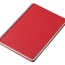 Блокнот А5 Dante из искусственной кожи на спирали, темно-красный