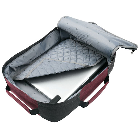 Рюкзак для ноутбука 2 в 1 twoFold, серый с бордовым - рис 10.