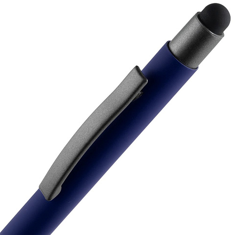 Ручка шариковая Atento Soft Touch со стилусом, темно-синяя - рис 5.