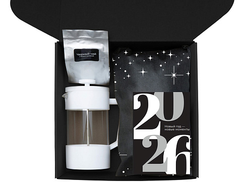 Подарочный набор c френчпрессом, кружками и чаем, белый - рис 3.