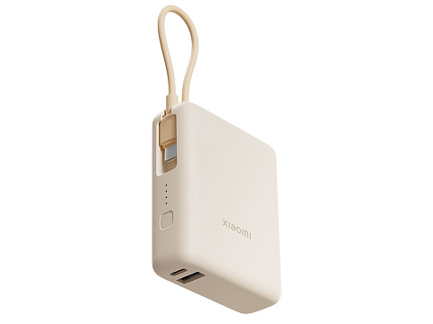 Внешний аккумулятор со встроенным кабелем Xiaomi Power Bank 10000mAh (Integrated Cable) Tan GL - рис 4.