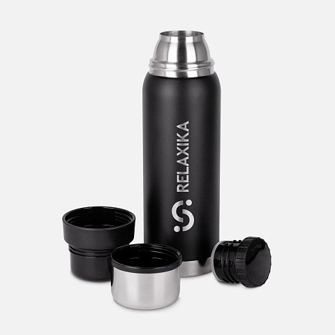Термос Relaxika 750 со стикерпаком, черный - рис 4.