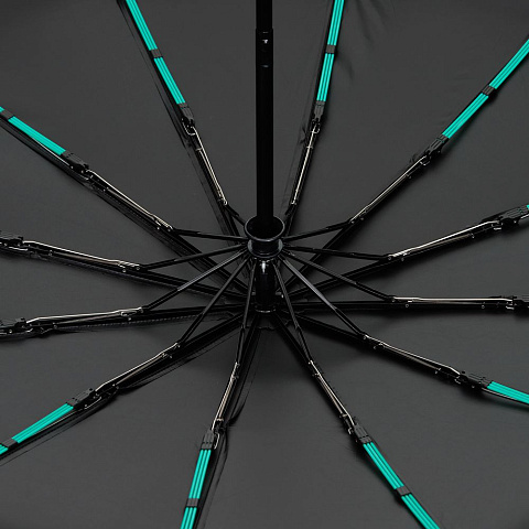 Зонт складной с УФ-защитой Ribstar, черный - рис 4.