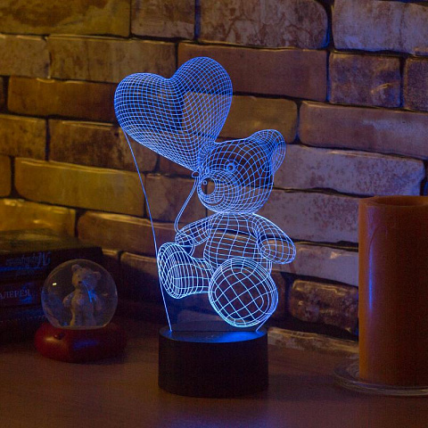 3D лампа Влюбленный медведь - рис 3.