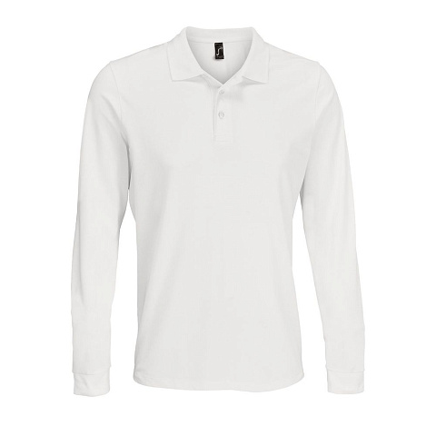 Рубашка поло с длинным рукавом Prime LSL, белая - рис 2.