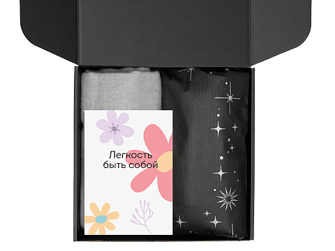 Подарочный набор Re:f. Walk с палантином, шоппером и термосом, серый - рис 3.