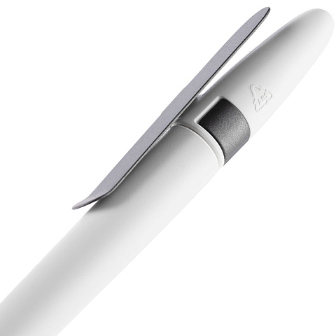 Ручка шариковая Prodir DS5 TSM Metal Clip, белая с серым - рис 6.