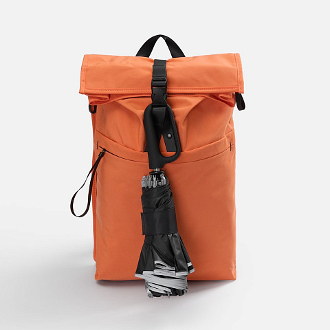 Зонт обратного сложения с ручкой-карабином Foldberry, черный - рис 8.