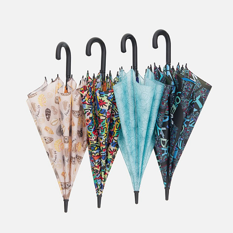 Зонт-трость Undercolor с полной запечаткой на заказ, с зелеными спицами - рис 3.