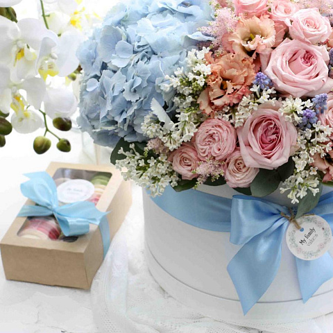 Цветы в коробке Blue Light XL (30см) - рис 3.