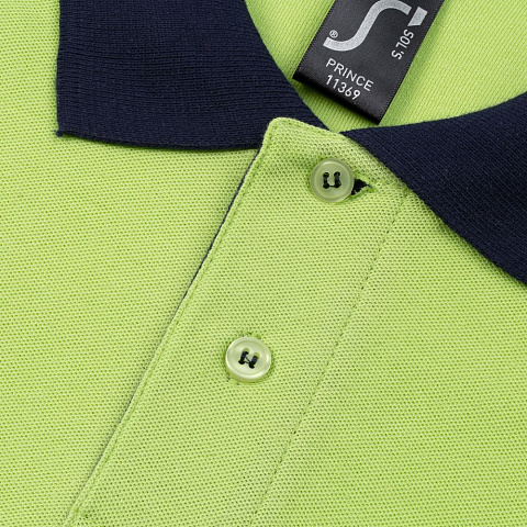 Рубашка поло Prince 190, зеленое яблоко с темно-синим - рис 4.