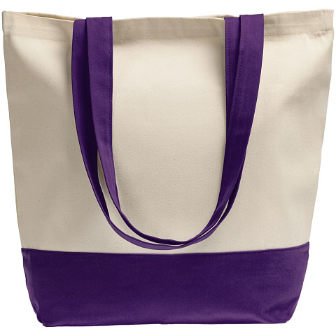 Холщовая сумка Shopaholic, фиолетовая - рис 3.