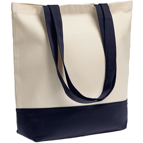Холщовая сумка Shopaholic, темно-синяя - рис 2.