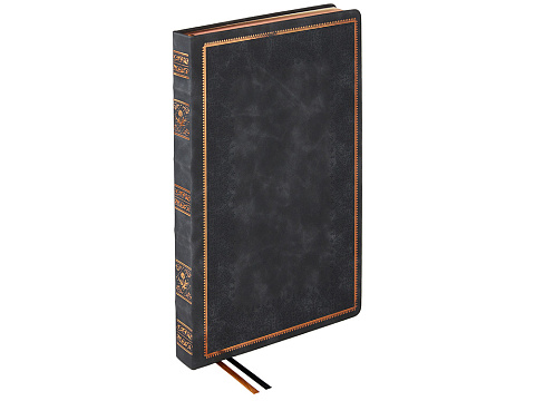 Ежедневник недатированный А4 Royal, черный с бронзовым срезом - рис 3.