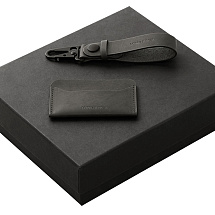 Подарочный набор Long River: картхолдер, ремешок для ключей, черная коробка