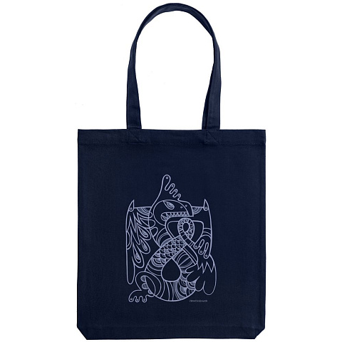 Холщовая сумка «Кетцалькоатль», темно-синяя - рис 3.
