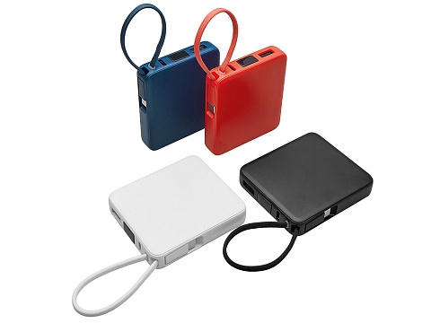 Внешний аккумулятор со встроенным кабелем USB-C Дэнси, 5000 мАч, черный - рис 7.