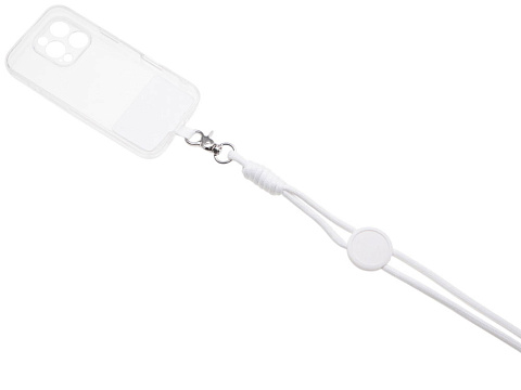 Ремешок на шею для телефона Нэко, белый - рис 3.