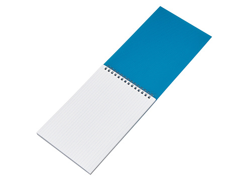 Блокнот на пружине в пластиковой обложке А5, синий - рис 3.