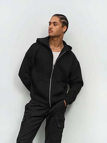 Толстовка унисекс на молнии Jelo, серый меланж - рис 5.