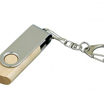 Флешка промо поворотный механизм, 16 Гб, натуральный