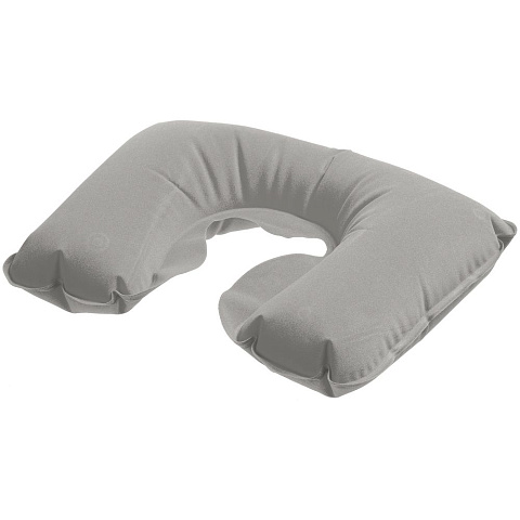Надувная подушка под шею в чехле Sleep, серая - рис 2.
