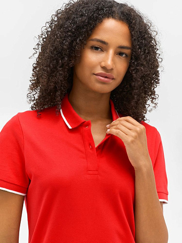 Рубашка поло унисекс Palermo, красная с белым - рис 6.