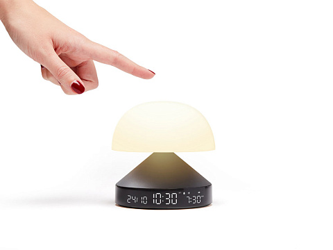 Светильник с часами и световым будильником Mina Sunrise, темно-серый - рис 13.