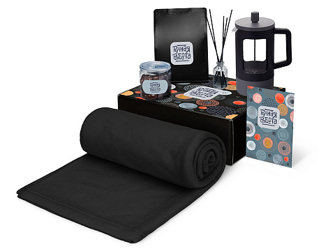 Подарочный набор Re:y. Vive с пледом, френч-прессом и кофе