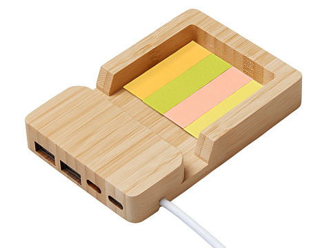 USB хаб Memo, 2*USB, 2*Type C, бамбук - рис 5.