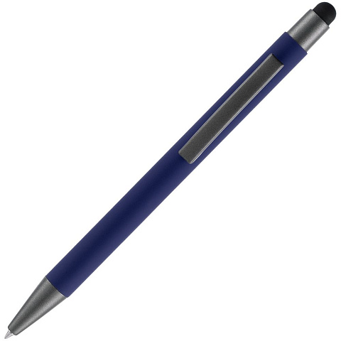 Ручка шариковая Atento Soft Touch со стилусом, темно-синяя - рис 4.