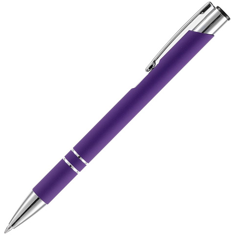 Ручка шариковая Keskus Soft Touch, фиолетовая - рис 3.