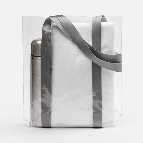 Шопер Clear Fest, ver.2, прозрачный с серыми ручками - рис 5.