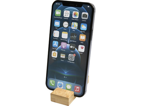 Bosona бамбуковый держатель для мобильного телефона с брелком, натуральный - рис 4.