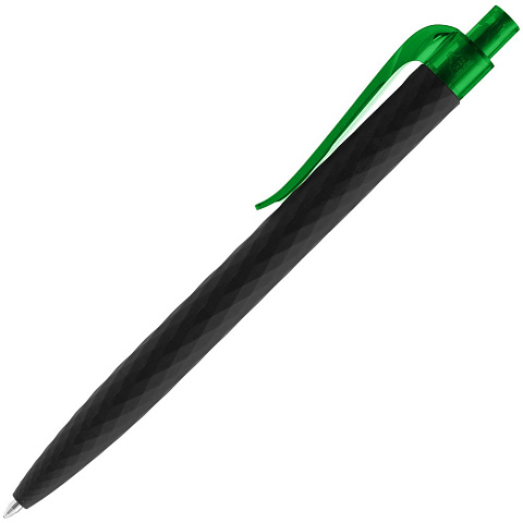 Ручка шариковая Prodir QS01 PRT-P Soft Touch, черная с зеленым - рис 3.