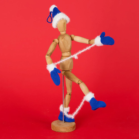 Подвеска на елку «Вьюшка», варежки, синяя - рис 6.