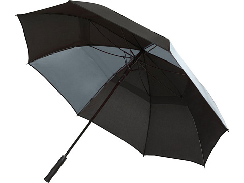 Джефф 30-дюймовый ветрозащитный зонт-трость, серый/черный