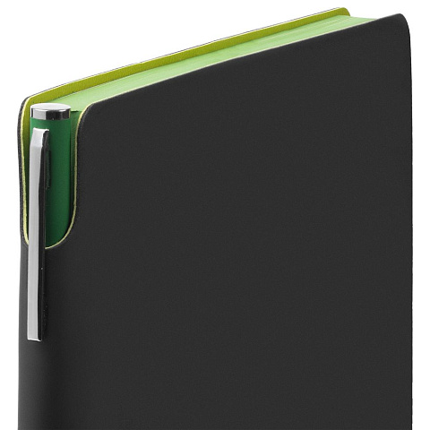 Ежедневник Flexpen Black, недатированный, черный с зеленым - рис 4.