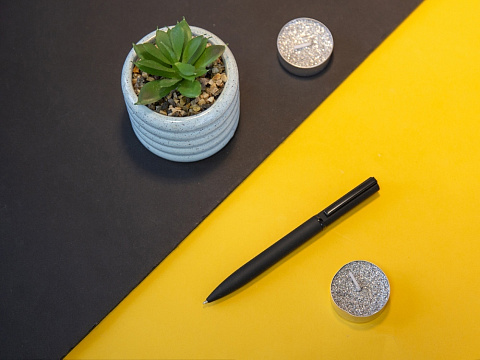 Шариковая металлическая ручка Siegfried, черный с серебристым слоем - рис 7.