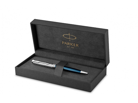 Шариковая ручка Parker Sonnet Premium Refresh BLUE CT, стержень: M, цвет чернил: black , в подарочной упаковке - рис 2.