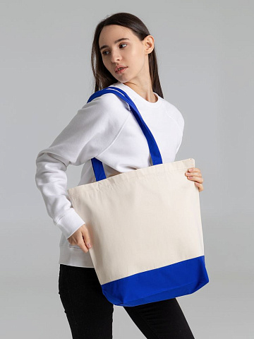 Холщовая сумка Shopaholic, темно-синяя - рис 6.